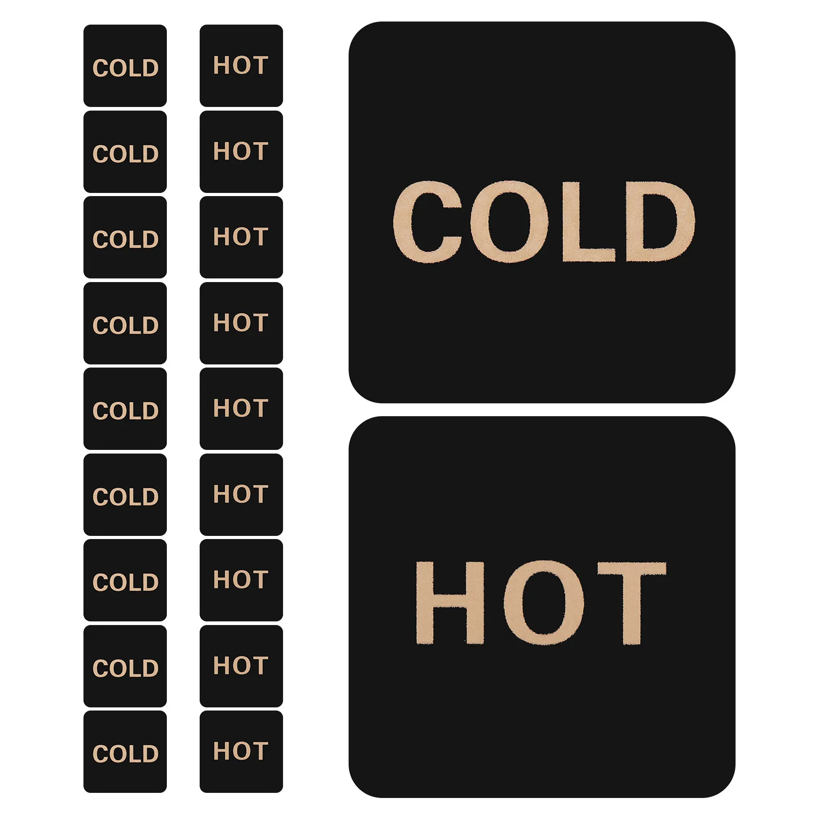

10Pairs Acrylic Hot Cold Water Indicator Signs Self Adhesive Stickers for Faucets Sinks Offices Hotels Bathroom Labels