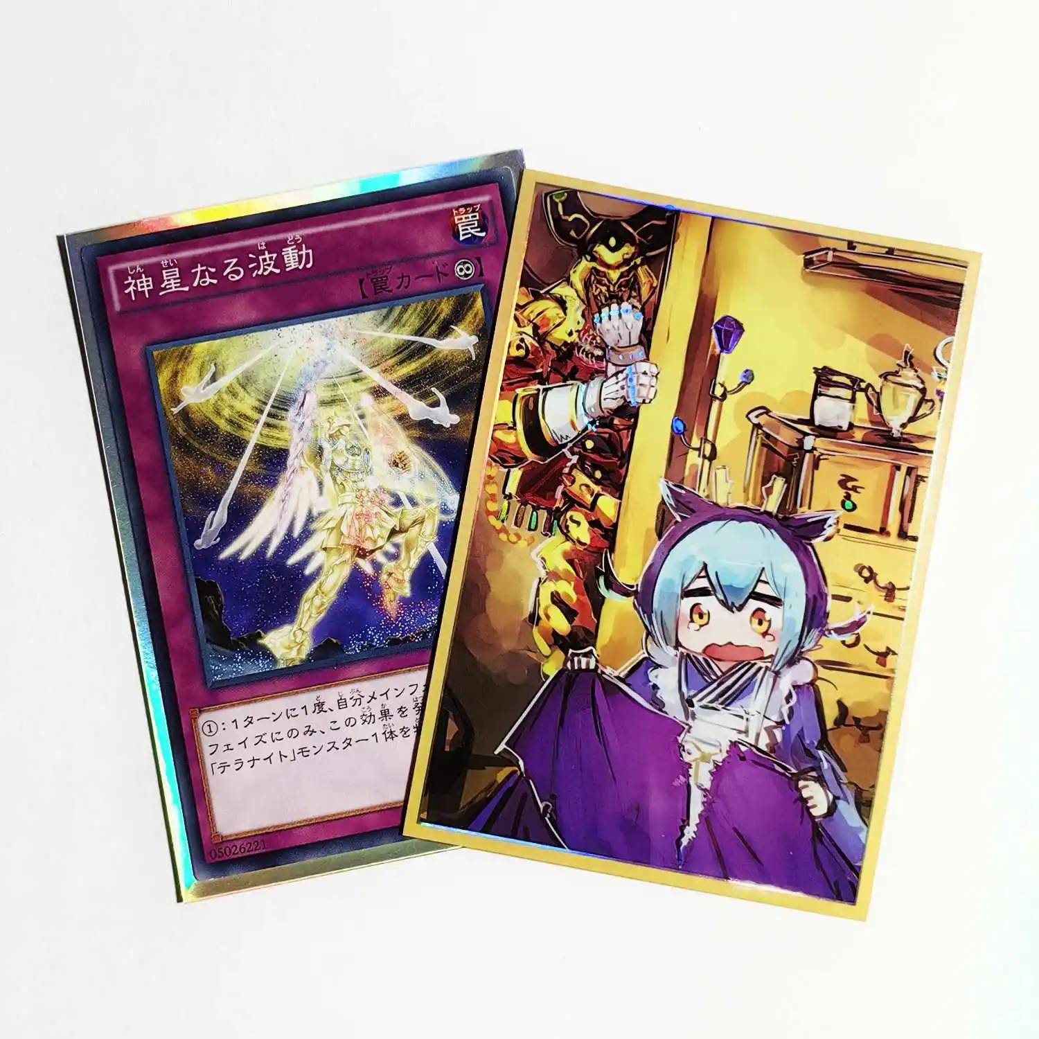 50Pcs/set Diy Self Made Yu-Gi-Oh! Laundry Dragonmaid Card Sleeves Color Flash Ygo Card Protective Cover Anime Cards Gift Toys