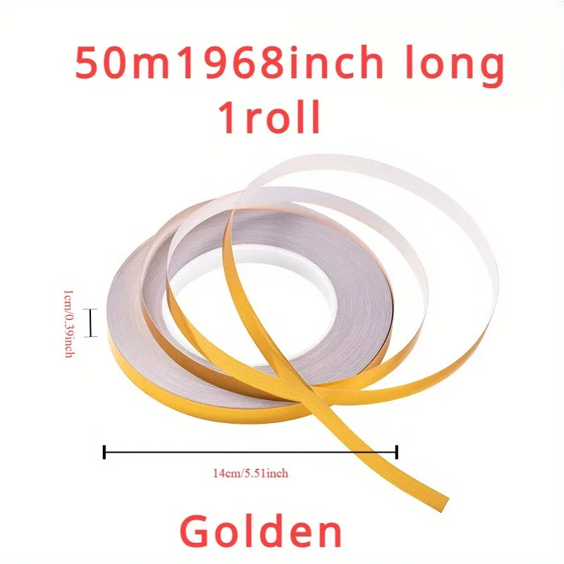 50M Gold Black Self-Adhesive Tile Stickers Tape Floor Waterproof Wall Gap Sealing Strip Tile Beauty Seam Sticker Home Decoratio image 2
