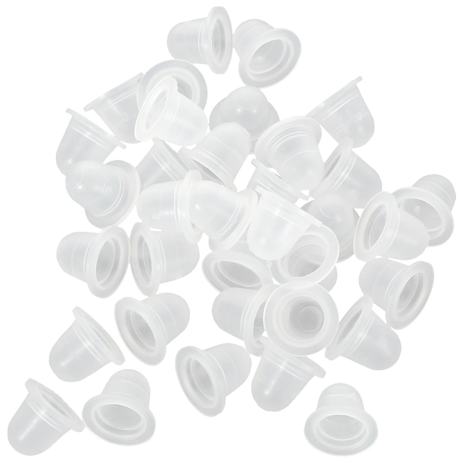 

200 шт. силиконовых колпачков для чернил, многоразовые прозрачные контейнеры для пигмента U-образной формы для татуажа и наращивания ресниц, набор инструментов