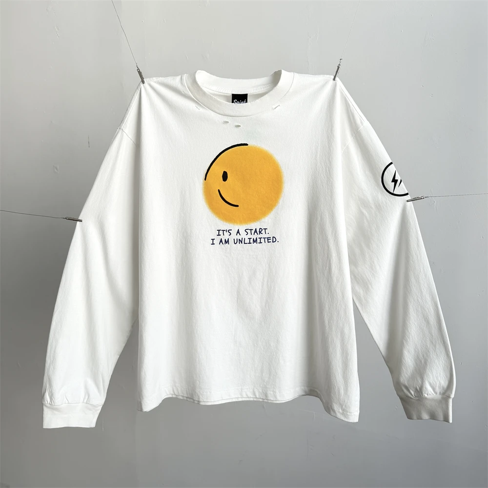 IT'S A START Saint Hole T Shirt Men Women Unisex Oversize Long Sleeves Tee Tops T-Shirt