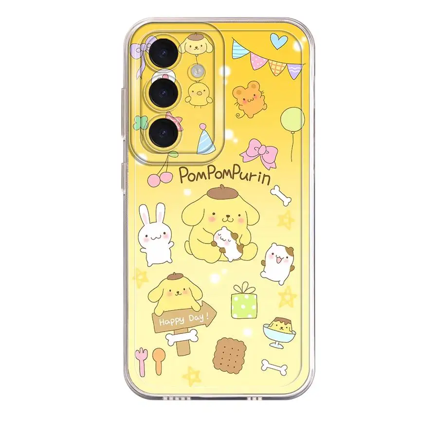 

Прозрачный чехол для Samsung Galaxy A73 A06 A71 A04 A72 A05 A36 A50 A03 A20s A16 A31 A02 A56 A26 Pom Purin Rabbit Sanrio