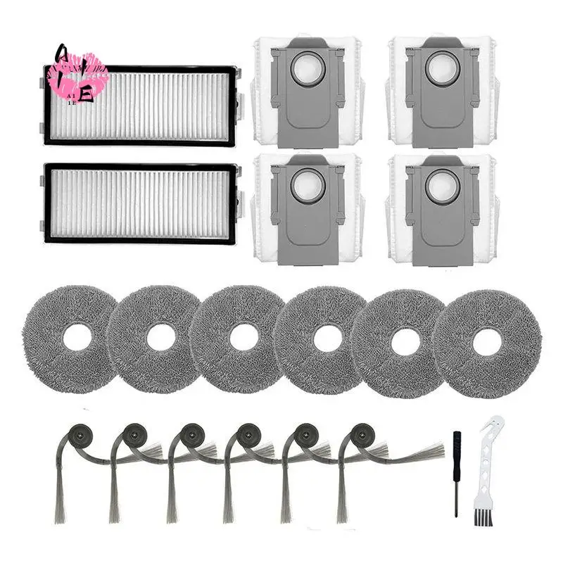 

A11E-20 шт. комплекты аксессуаров, запасные части для пылесоса Roborock Saros Z70, фильтр, швабра, тканевый мешок для пыли, боковая щетка