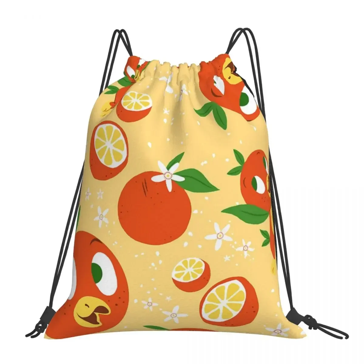 

Orange Bird Backpacks Fashion Portable Drawstring Bags Drawstring Bundle Pocket Sports Bag BookBag For Man Woman School