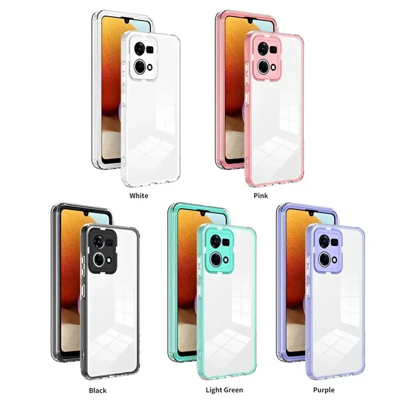 3 in1 Full Clear Protection Shockproof Phone Case for OPPO Reno 11F 10 8 7 Pro A79 98 78 77 38 57 17 A17K 96 16 A16S 36 76 4G 5G