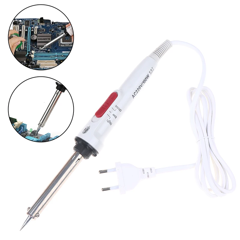 

100W Electric Soldering Iron with Adjustable Heat Control and Power Switch – High Quality Welding Pen