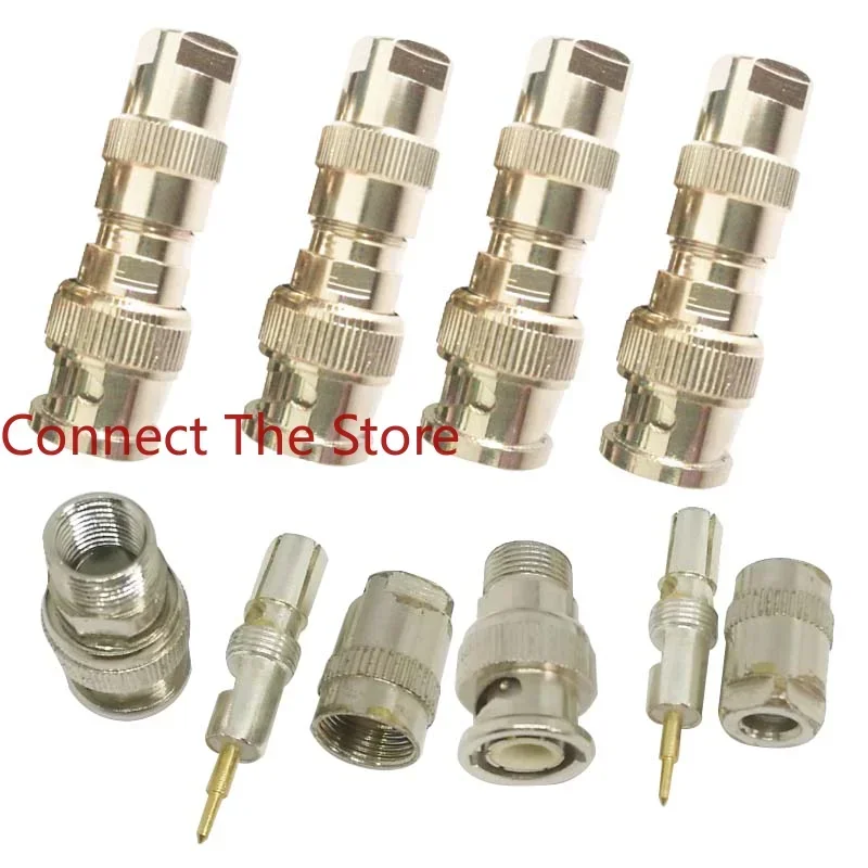 2PCS BNC Security Monitoring Q9 Copper Enlarged Self-locking  Male S9  L9