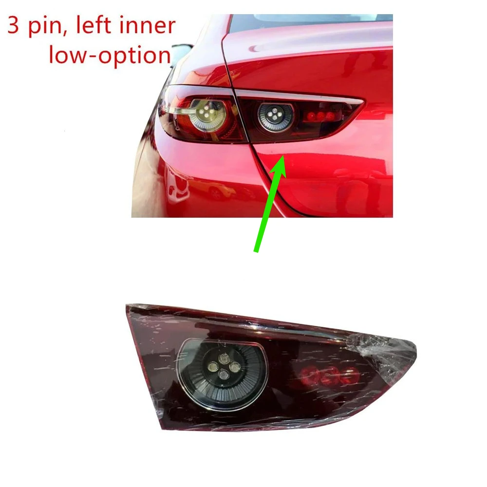 

1 Piece 3 Pin with Fog Lamp Left Side Inner 2019-2021 Led Tail Light for Mazda3 Saloon Rear Lamp for Axela Parking Turning USA