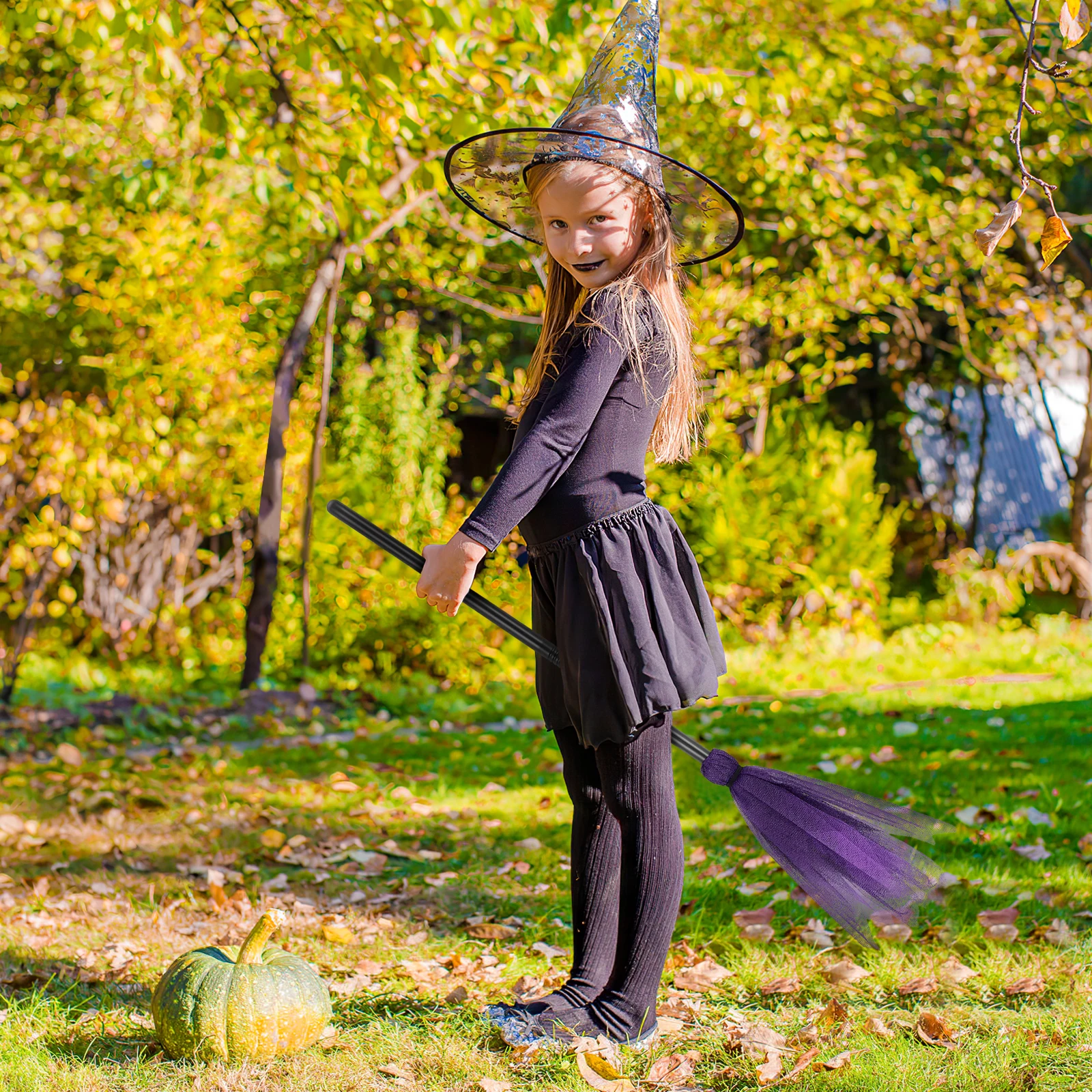 

2pcs Witch Broom Premium Costume Decoration Halloween Party Favor For Adults Spooky Dance Fancy Dress Miracle Prop