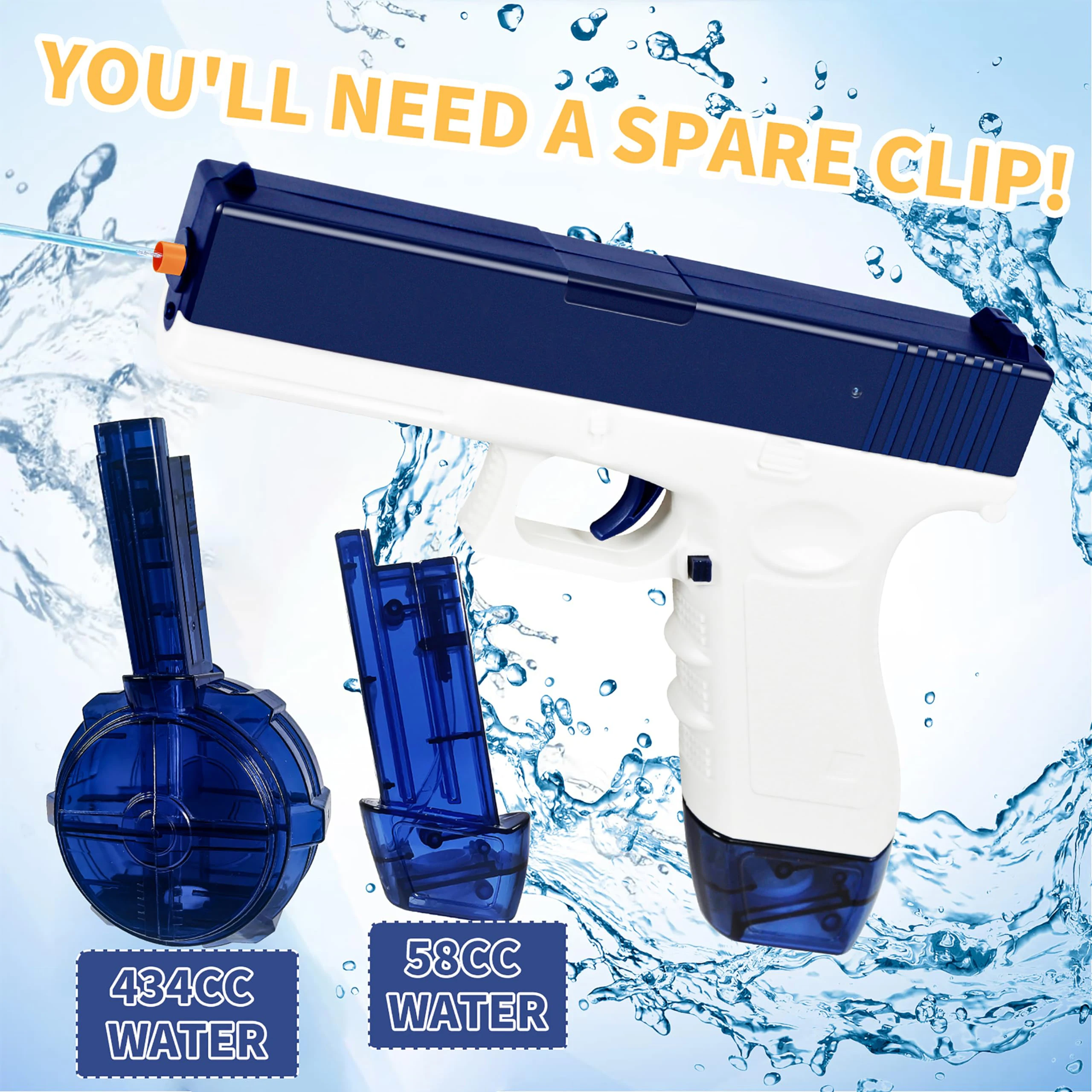 Electric Water Gun Rechargeable Automatic & Manual Spray Gun Capacity Range Up to 32 FT Range for Adults & Kids image 5