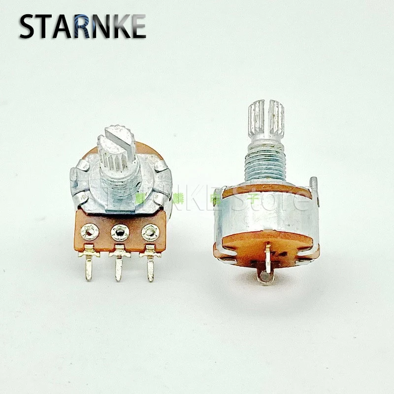 2PCS 16 Type Single A50K With Rotary Switch Potentiometer Computer Speaker Desk Lamp Switch 3-Pin Flower Shaft 15mm