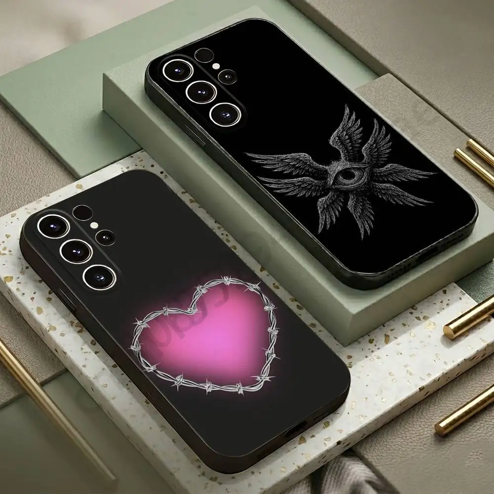 

Simple patterns Phone Case For Samsung S20,21,22,23,24,25,26 Ultra,Plus,Black Soft Cover