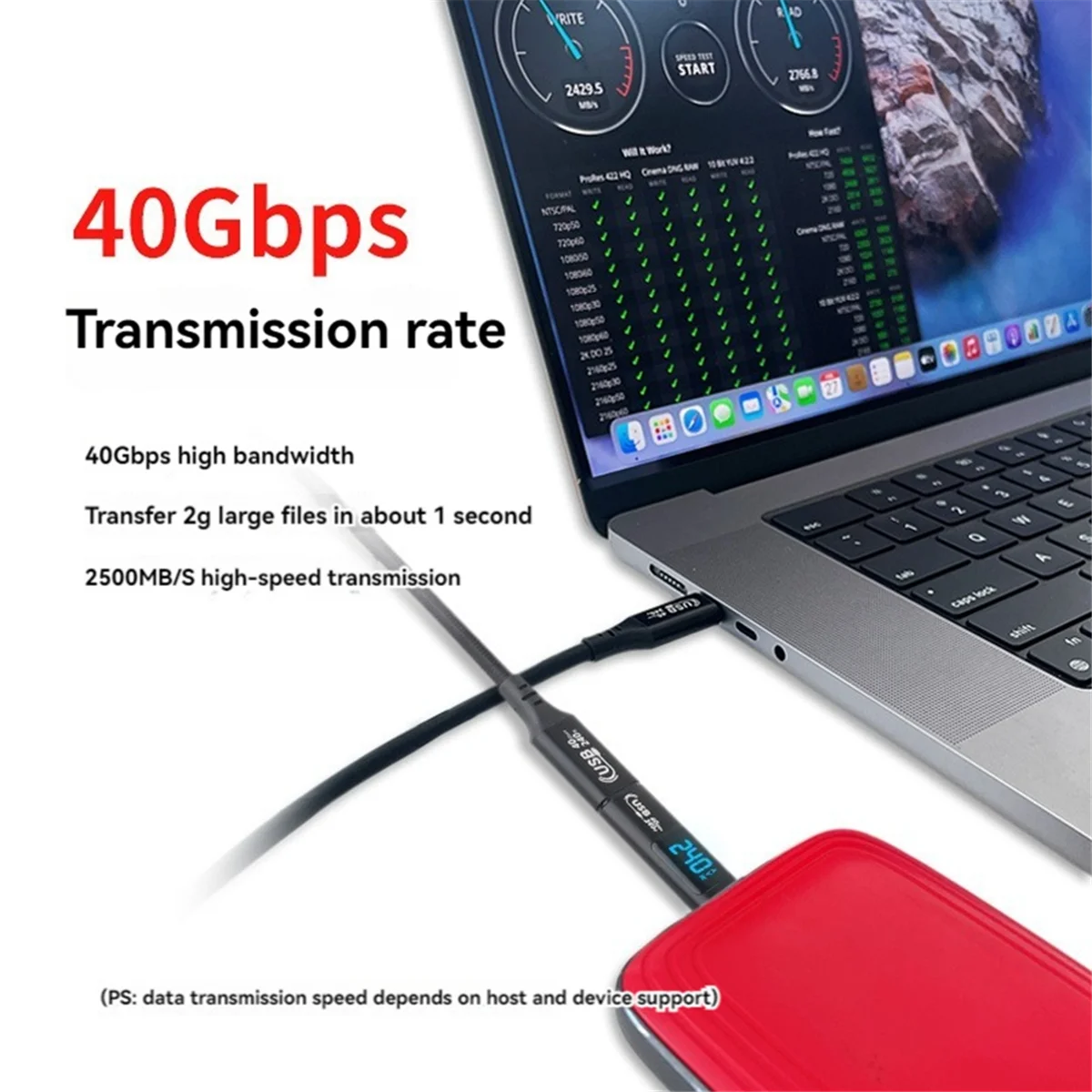 

Адаптер ABBH-USB C OTG типа C к USB Type-C 40 Гбит/с 240 Вт Адаптер OTG с цифровым дисплеем Адаптер передачи данных