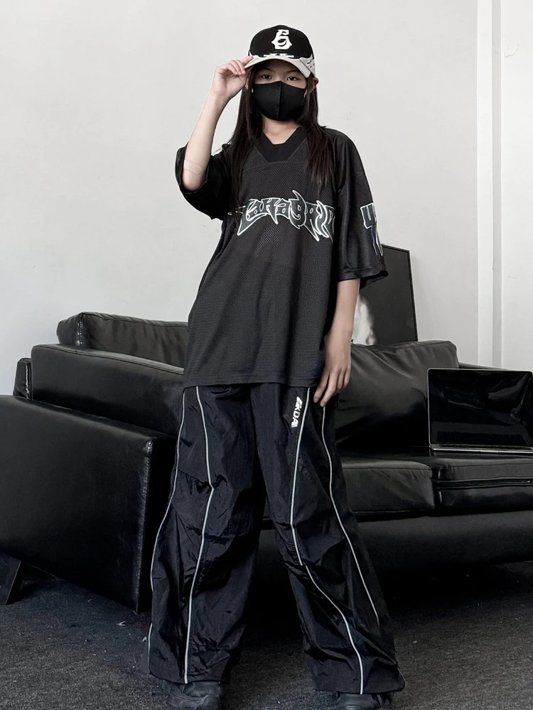 2025 Children Loose T-Shirt Cargo Pants Street Dance Wear Boys Jazz Dance Costumes For Girls Hip Hop Performance Sets DQS19770