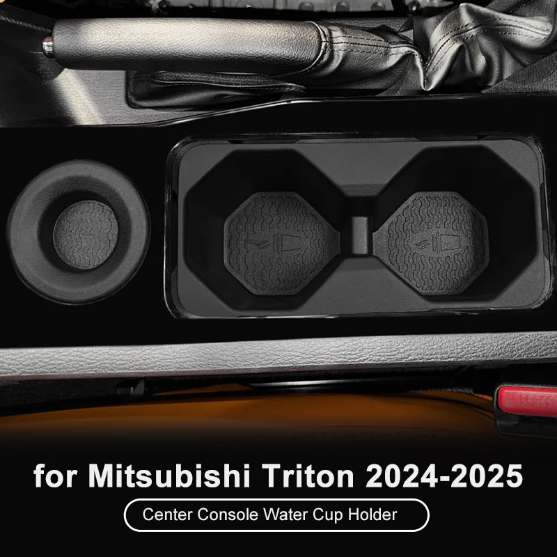 

For Mitsubishi Triton L200 2024 2025 Cup Holder Central Console Water Cup Holder TPE Drinks Holder Storage Case Car Accessories
