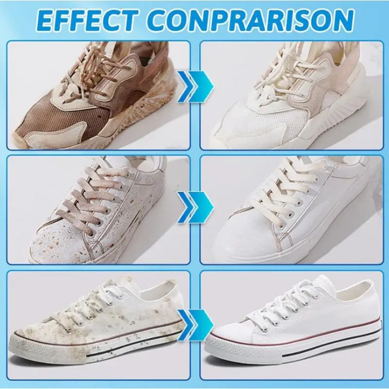 Pembersih sepatu untuk Sneakers putih pembersih Sneakers bebas bilas & penghilang noda 100ml pemutih sepatu perawatan sepatu untuk bekerja pada sebagian besar sepatu