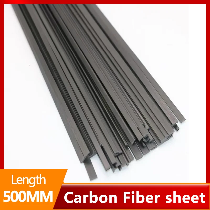 10pcs Carbon Fiber Sheet Length500mm Thickness*Width 0.5*3/0.5*10/0.6*5/1*3/1*4/1*5/1*6/1*10/1.5*2.5/1.5*6/1.5*15/2*5/2*8/2*10mm