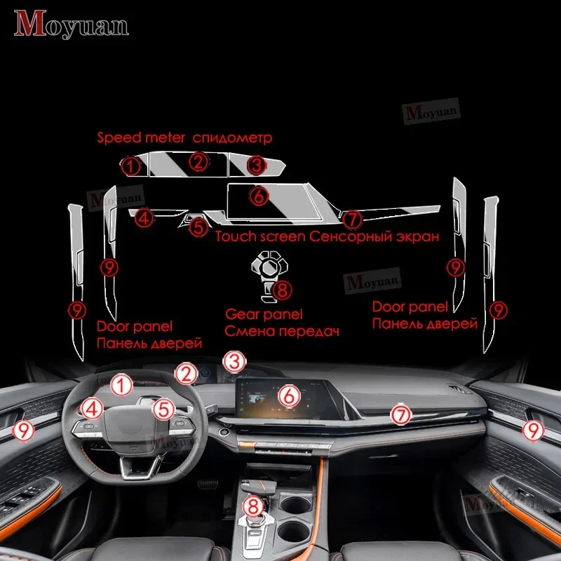 

Tpu Transparent Film for Changan UNIV UNI V Car Interior Protection Sticker Center Control Navigation Gear Door Windows Panel