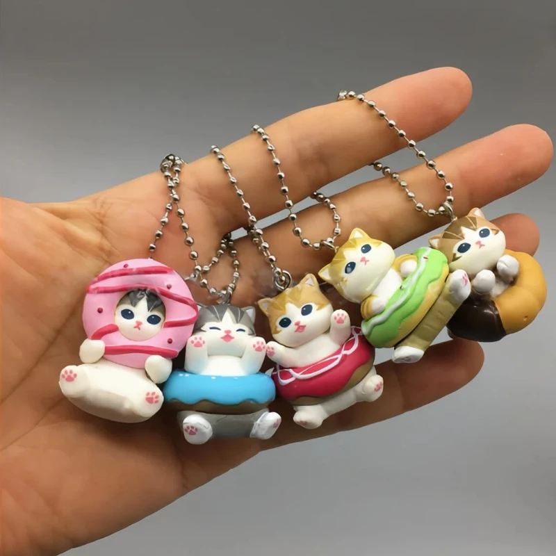 

New In Stock Mofusand Donut Shaped Pendant Blind Box Delicious Food Cat Kawaii Action Figure Keychain Birthday Gift For Girls