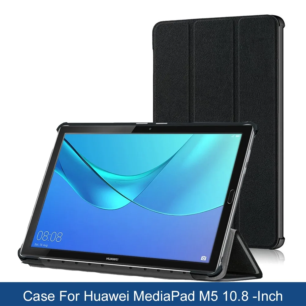 Funda Case For Huawei MediaPad M5 10.8 Pro Case Smart CMR-W09 CMR-W19 CMR-AL09 Slim Triple-fold Stand Hard Back Cover