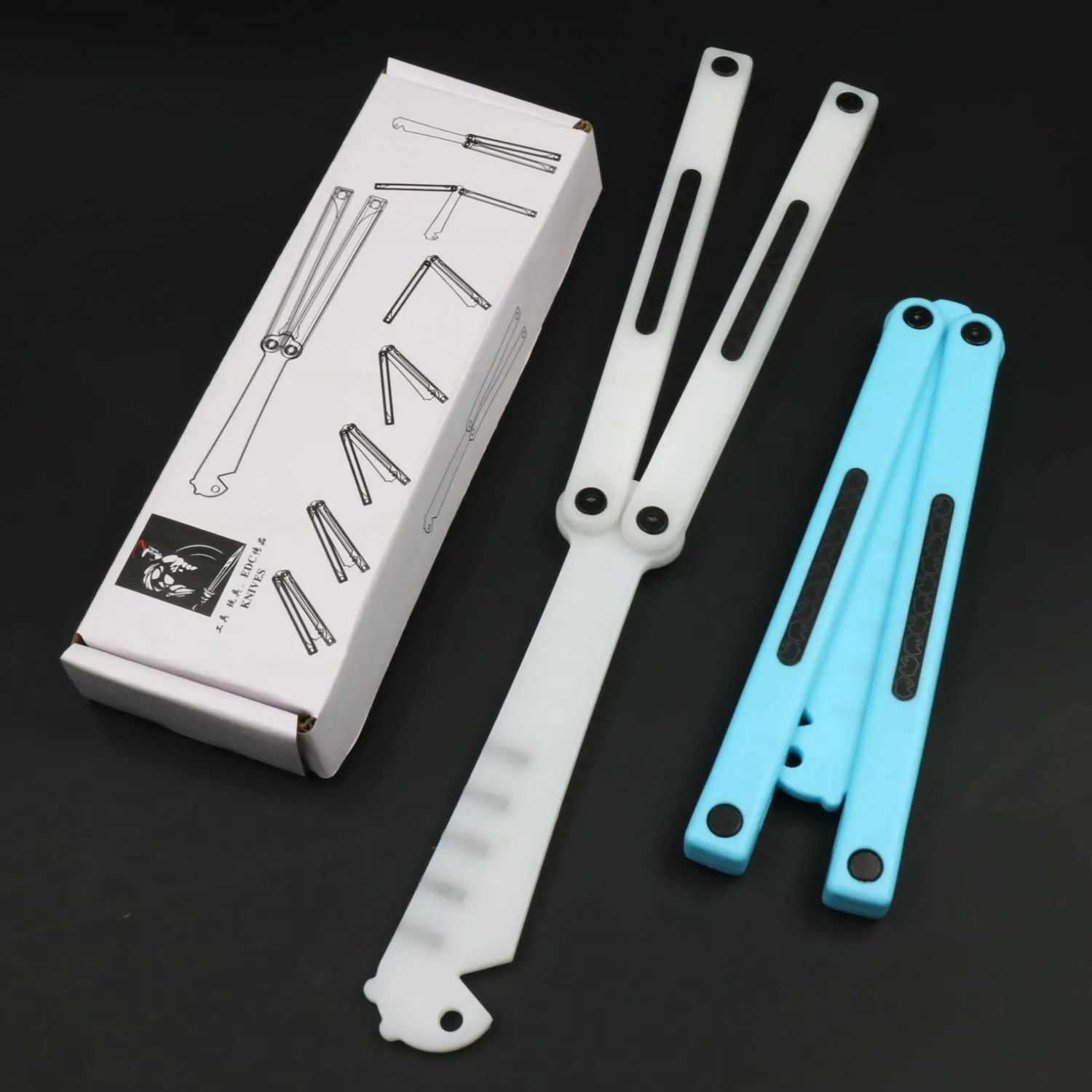 Plastic Folding Balisong Practice Trainer, Unsharpened Pocket Flip Tool for EDC Beginner Training Hand Skill Training Tool