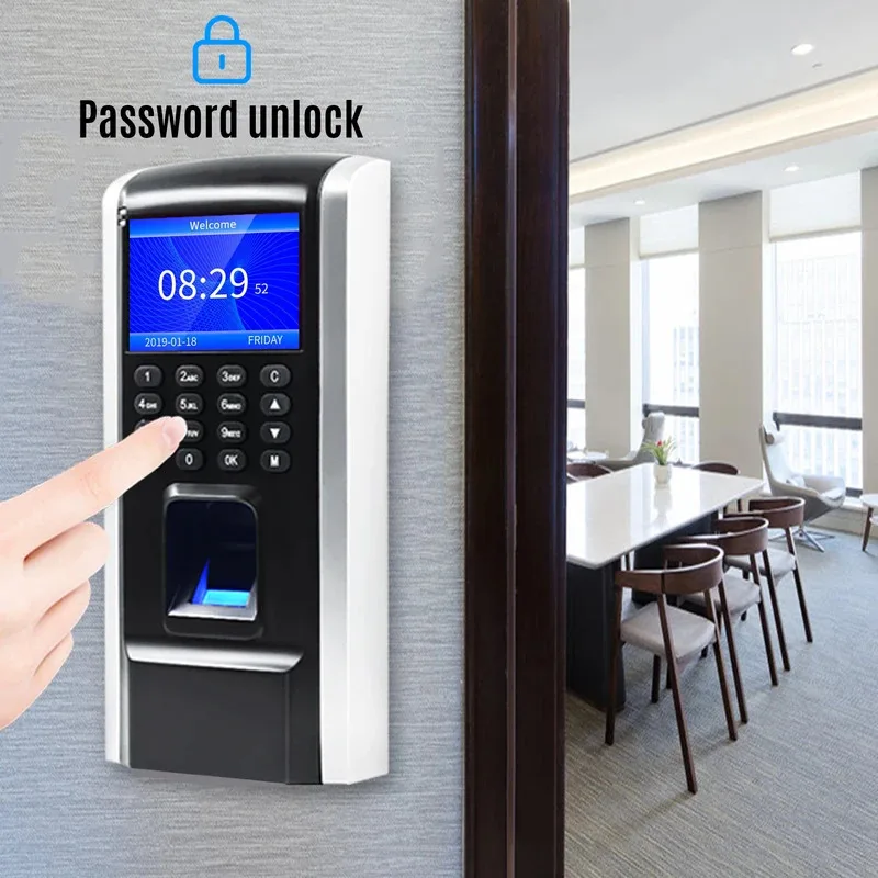 F7 Fingerprint Access Control Time Attendance Machine Biometric Time Clock Checking-in Recorder Fingerprint/Password Recognition