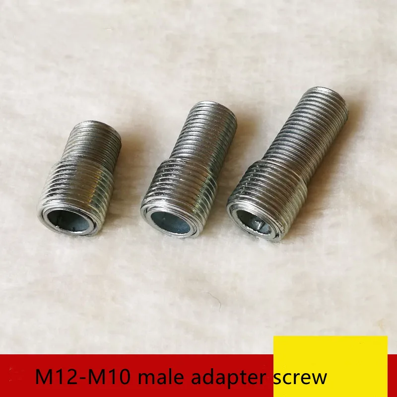 2 teile/los Äußere M12 Zu M10 Feine Zähne Adapter Schraube Hohl Zahn Rohr Eisen Gewinde Konverter Rohr Schraube DIY Werkzeug Zubehör