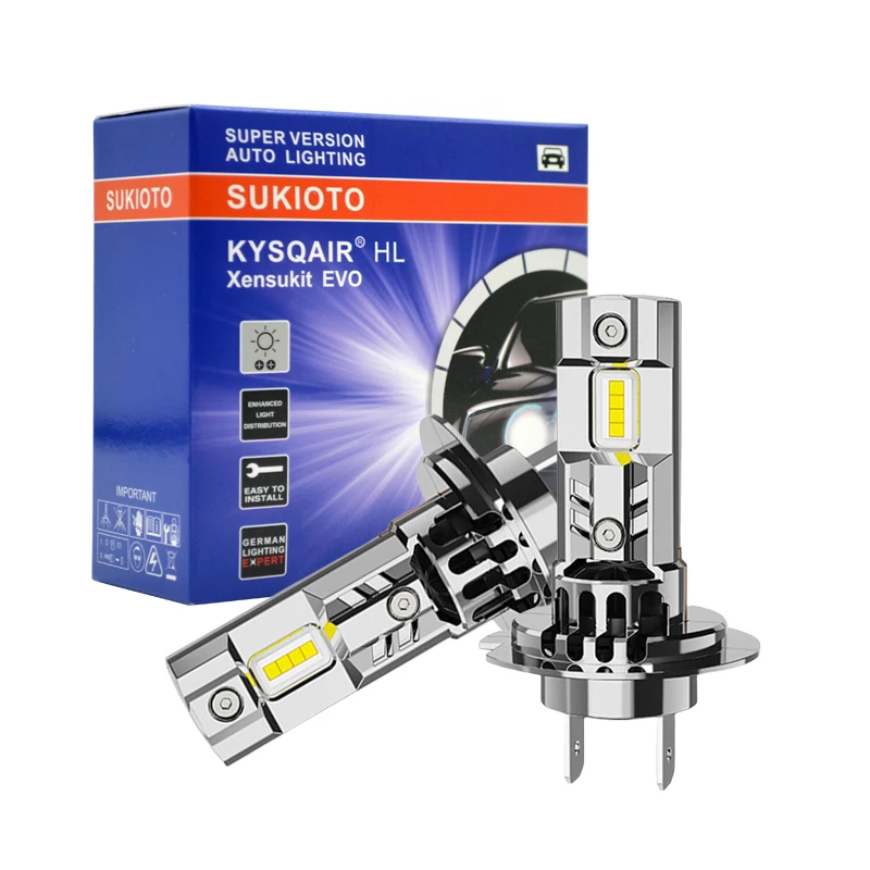 

2 шт. SUKIOTO 1:1 мини-размер H7 светодиодная лампа для фар Canbus без ошибок беспроводная 6500K H7 супер яркая 30000LM светодиодная лампа ближнего света