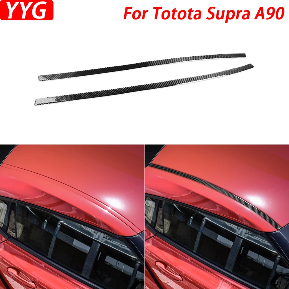 

For Toyota Supra A90 2019-2022 Real Carbon Fiber Car Roof Panel Decorative Strips Car Styling Decoration Accessories Sticker