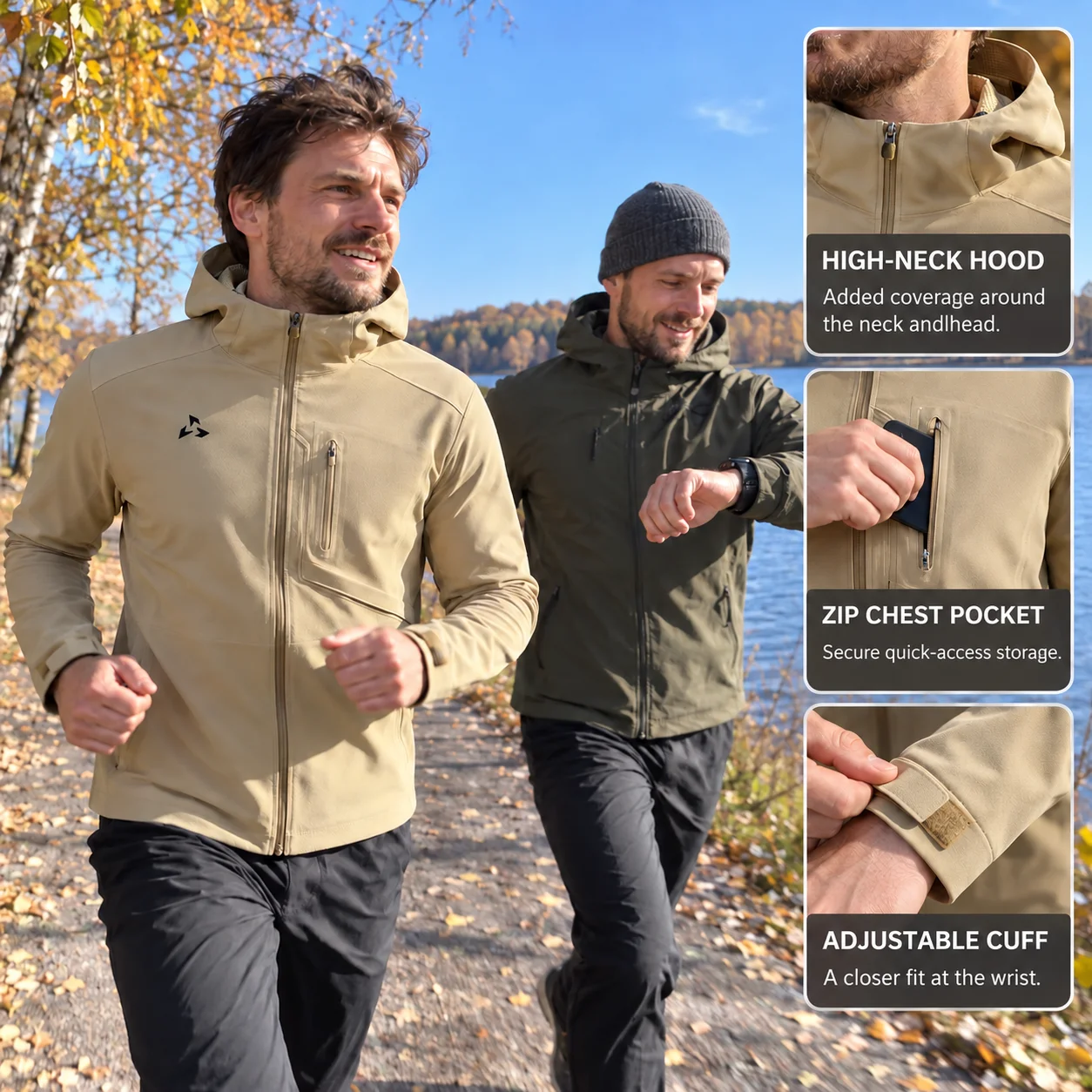LUCEN Fashion new style men's high-quality winter/autumn outdoor sports long-sleeved hooded pullover jacket running leisure Tops