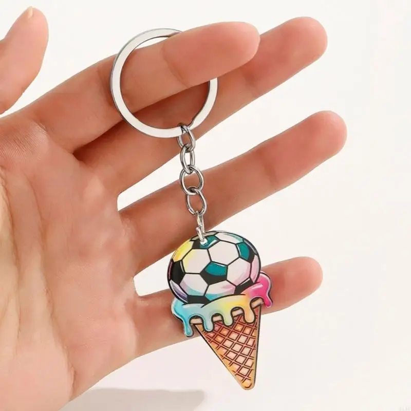 91AF Holder Shatterproof Acrylic Football Shaped Keychain Collectible Accessory