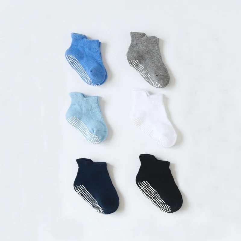 6 Pairs Baby Floor Socks Toddler Girls Boys Ankle Socks Non Slip Socks For Infant Kids 0-5Y