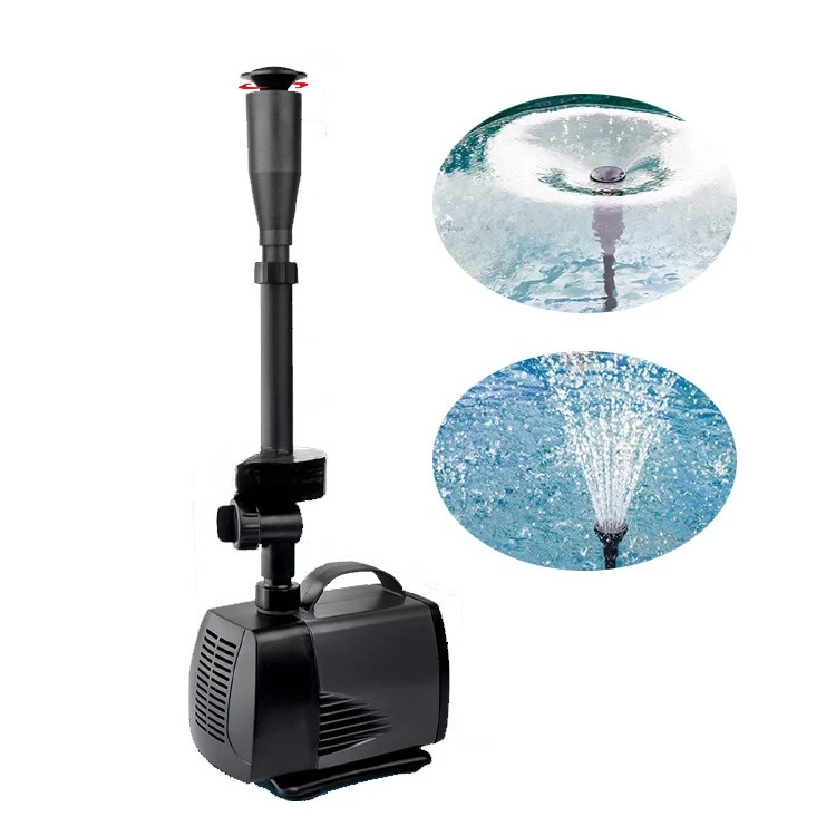 Fish pond fountain pump Fish tank circulation pump with colorful lights Pool small fountain rockery submersible pump Landscape