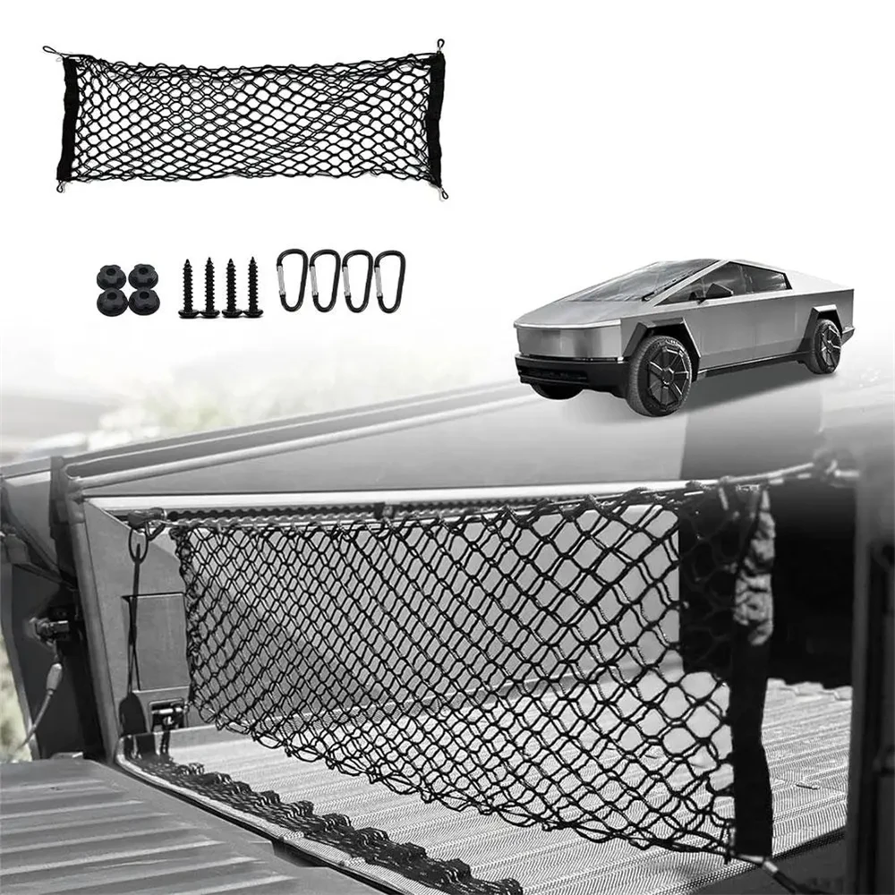 

​Car Standing Net For Tesla Cybertruck Pickup Cargo Net Storage Tie-Down Mesh Auto Organizer Accessories