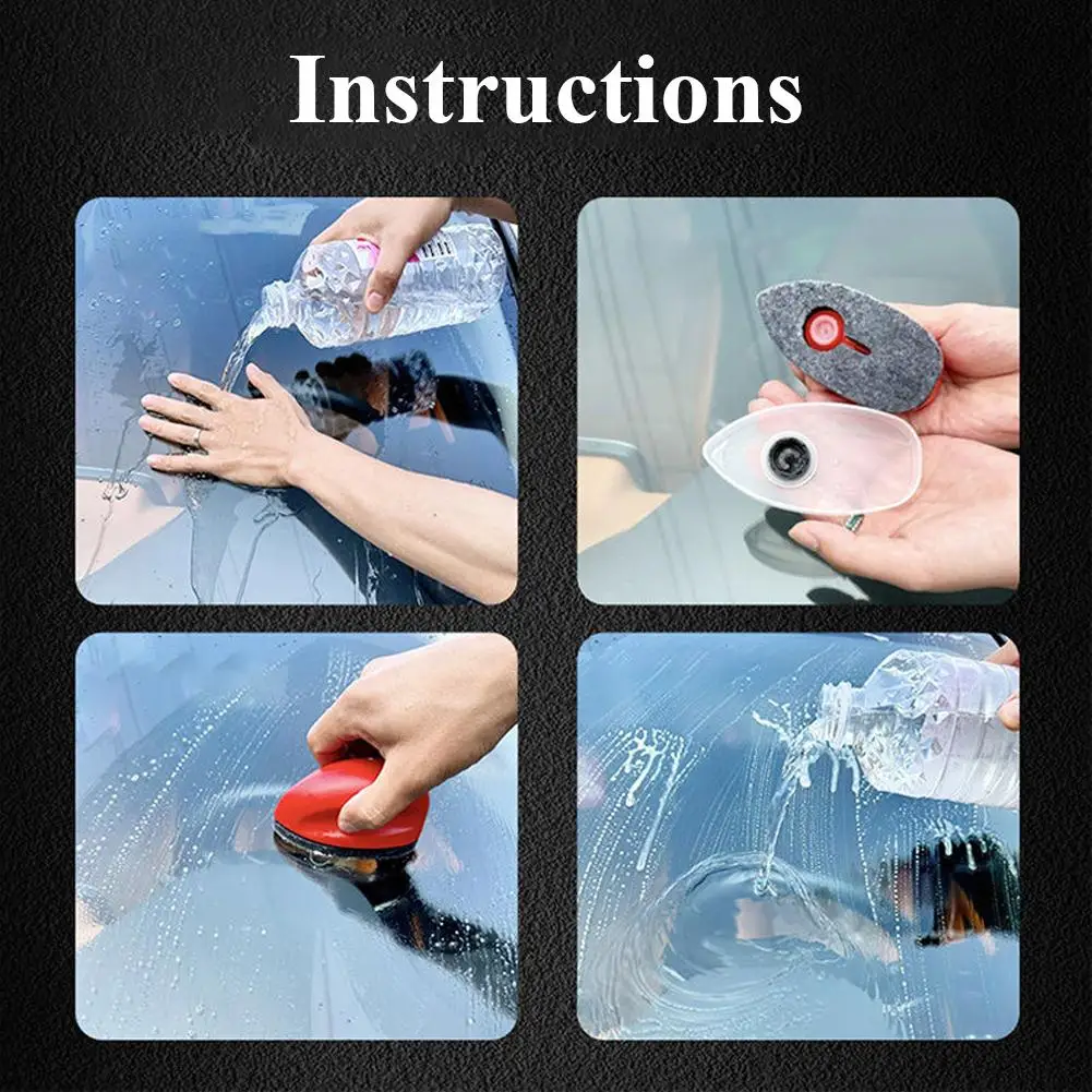 Car Glass Oil Film Remover Powerful Windshield Cleaner Car Windshield Cleaner Tool Window Glass Cleaner For Car Cleaning Brush 