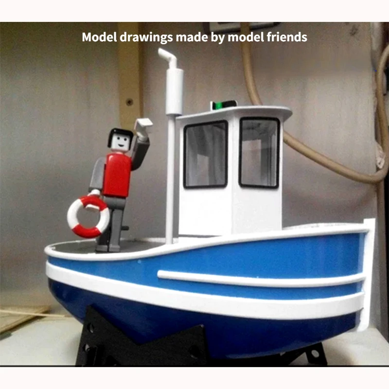 1/16 Xiaomeng Tow Mini Work Boat Q Version Small Tugboat Kit Nautical Model Glass Fiber Reinforced Plastic Boat Model