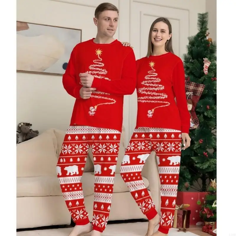 L38E Matching Christmas Pajamas For Family, Couples, Dog Owner Christmas Parent-child Pajamas Set Kid Dad Mom Baby Dog