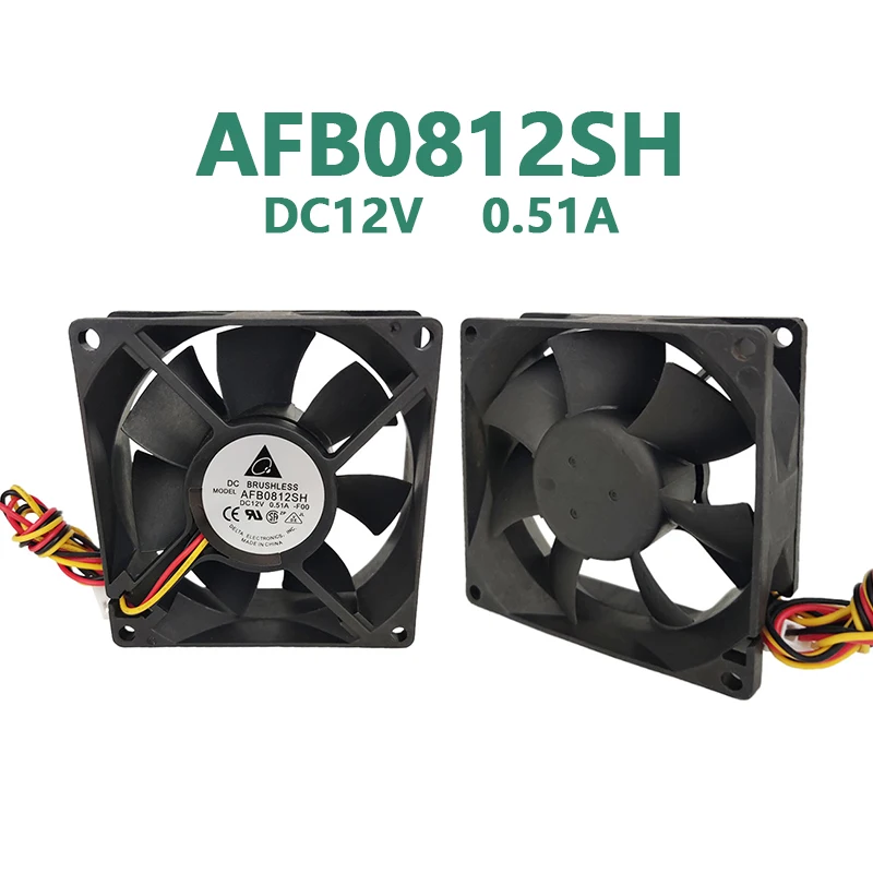 

AFB0812SH 80x80x25mm DC12V 0.34A High Speed Ball Bearing 3 Pin Axial Cooling Fan For Cabinet Equipment Power Supply Heat Dissipa