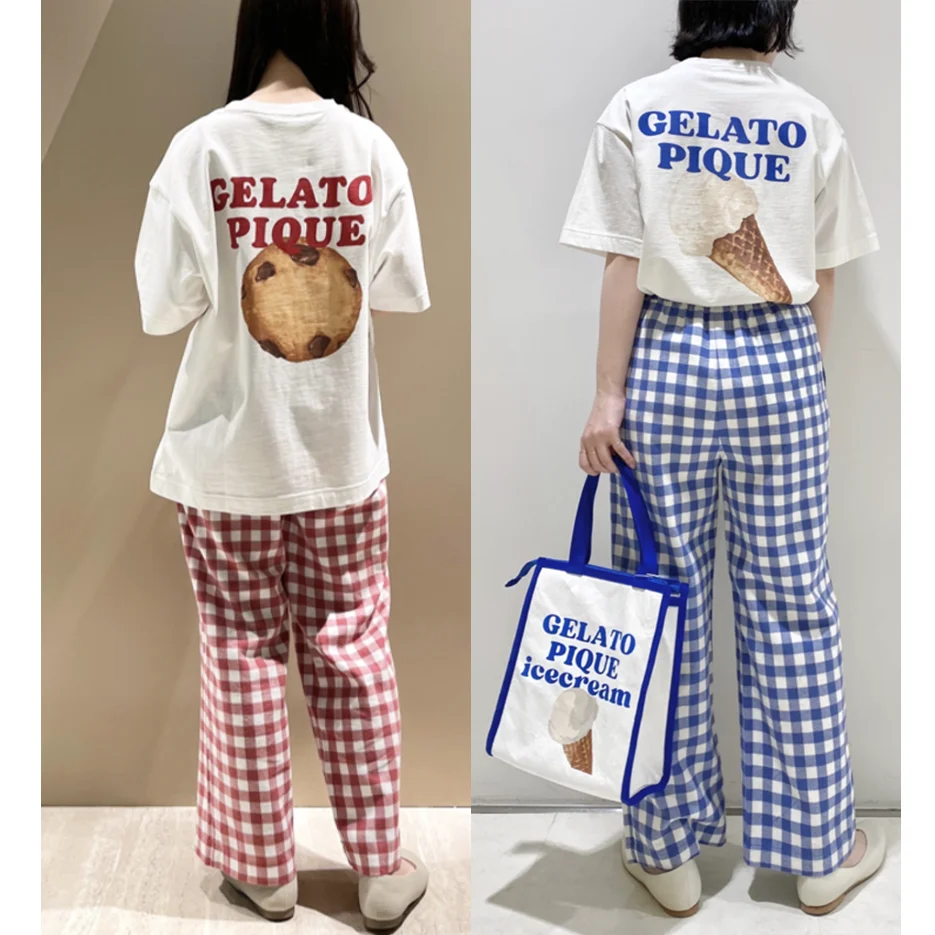 New Spring Plaid Pajamas Cookie Ice Cream Pajama Cute Cotton Comfortable Casual Home Wear Suits Women Girl Sleepwear