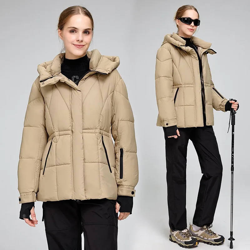 Cold-Proof Warm Outdoor Casual Hooded Overcoat Women Cotton Jacket 2025 New Winter Fashionable Elegant Women Cotton Jacket H692