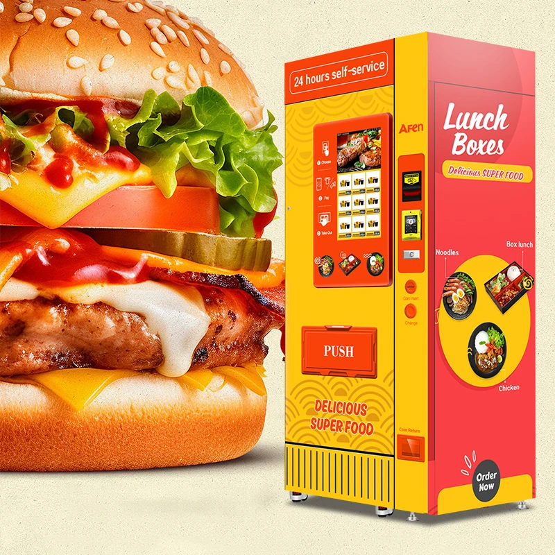 Small Fast Food Vending Machine Hot Food Automated Restaurant Vending