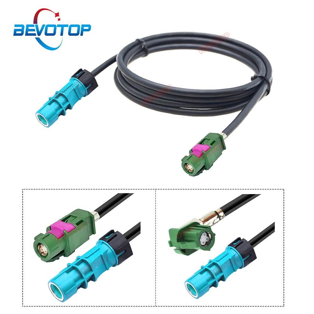 

BEVOTOP Waterproof HSD Z to Non-WP HSD E Female 4Pin Connector Car LVDS Video Line 360° View Front Camera Wiring Harness Cable