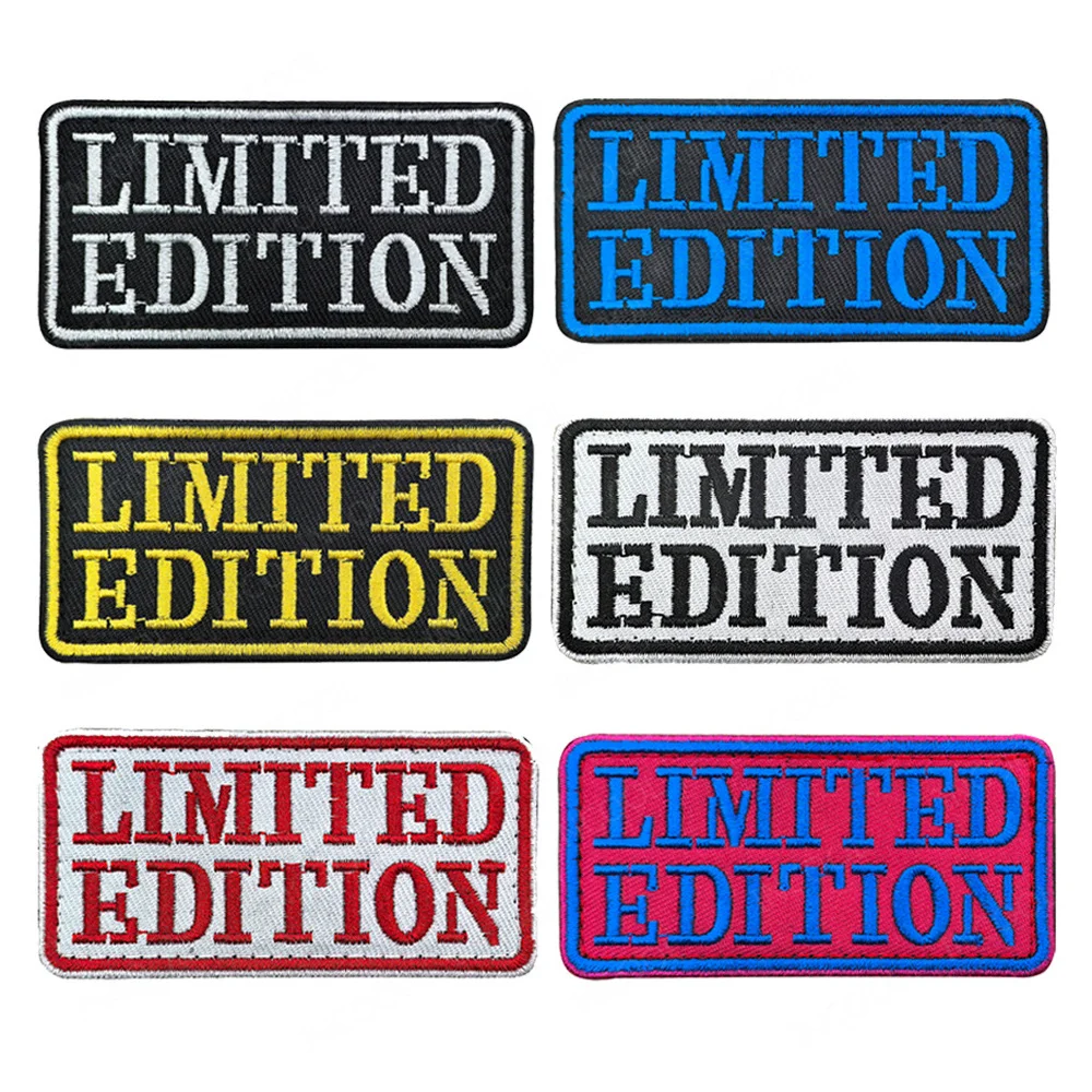 Embroidered Limited Edition Patches Appliques Armband Shoulder DIY Decorative Hook Loop Badges For Clothing Backpack Bag Hat Cap