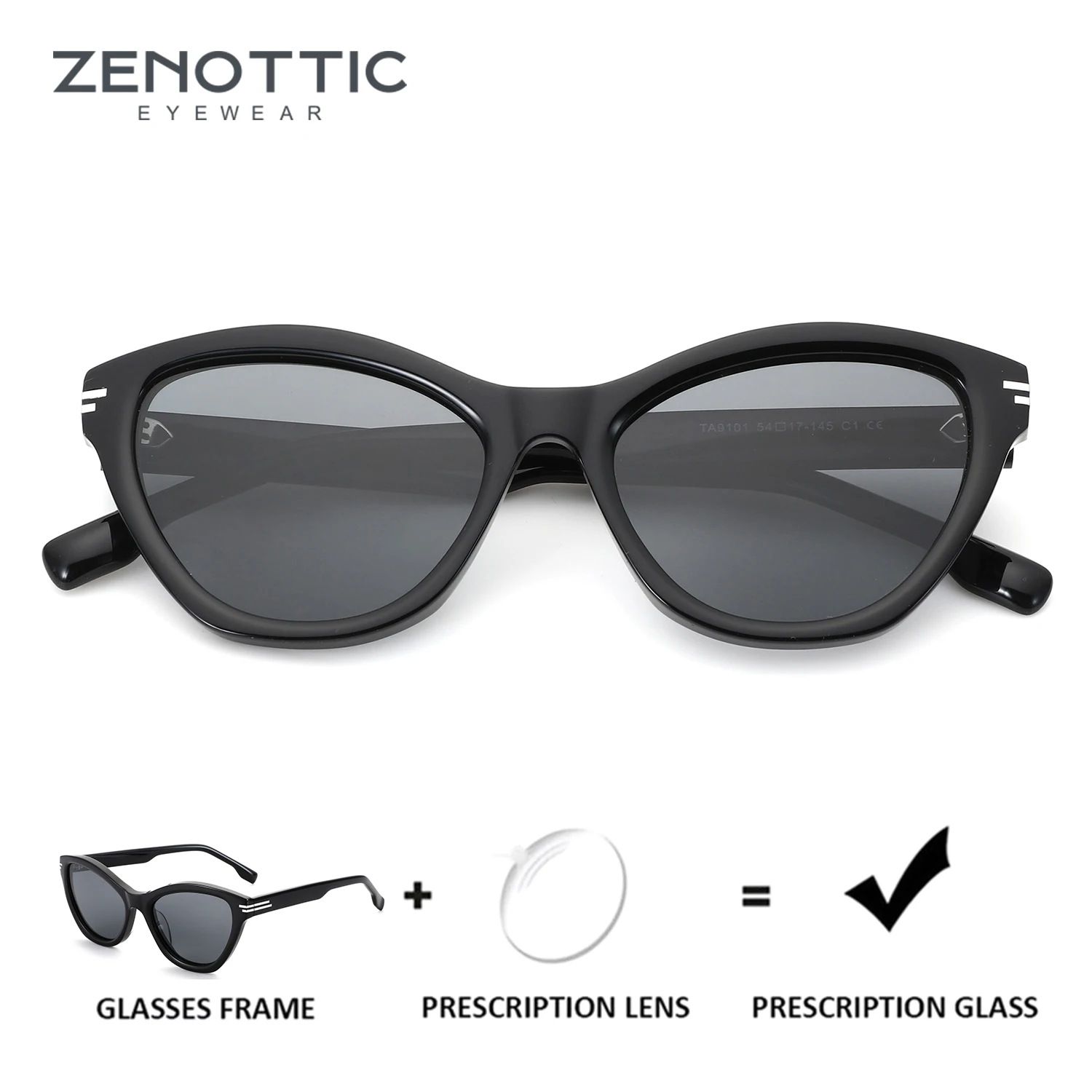 

ZENOTTIC S размер модные ацетатные поляризационные солнцезащитные очки «кошачий глаз» по рецепту на заказ женские трендовые UV400 оптические солнцезащитные очки