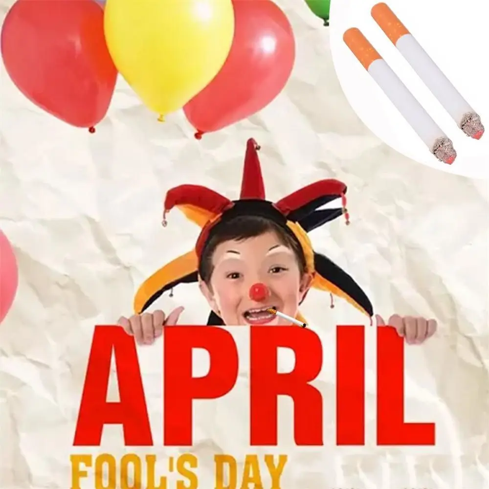 2 Stuks Nep Sigaret Grap Prank Nieuwigheid Truc Rekwisieten Speelgoed April Fool 'S Day Cadeau Praktische Grappen Grappig Valse Sigaret Speelgoed