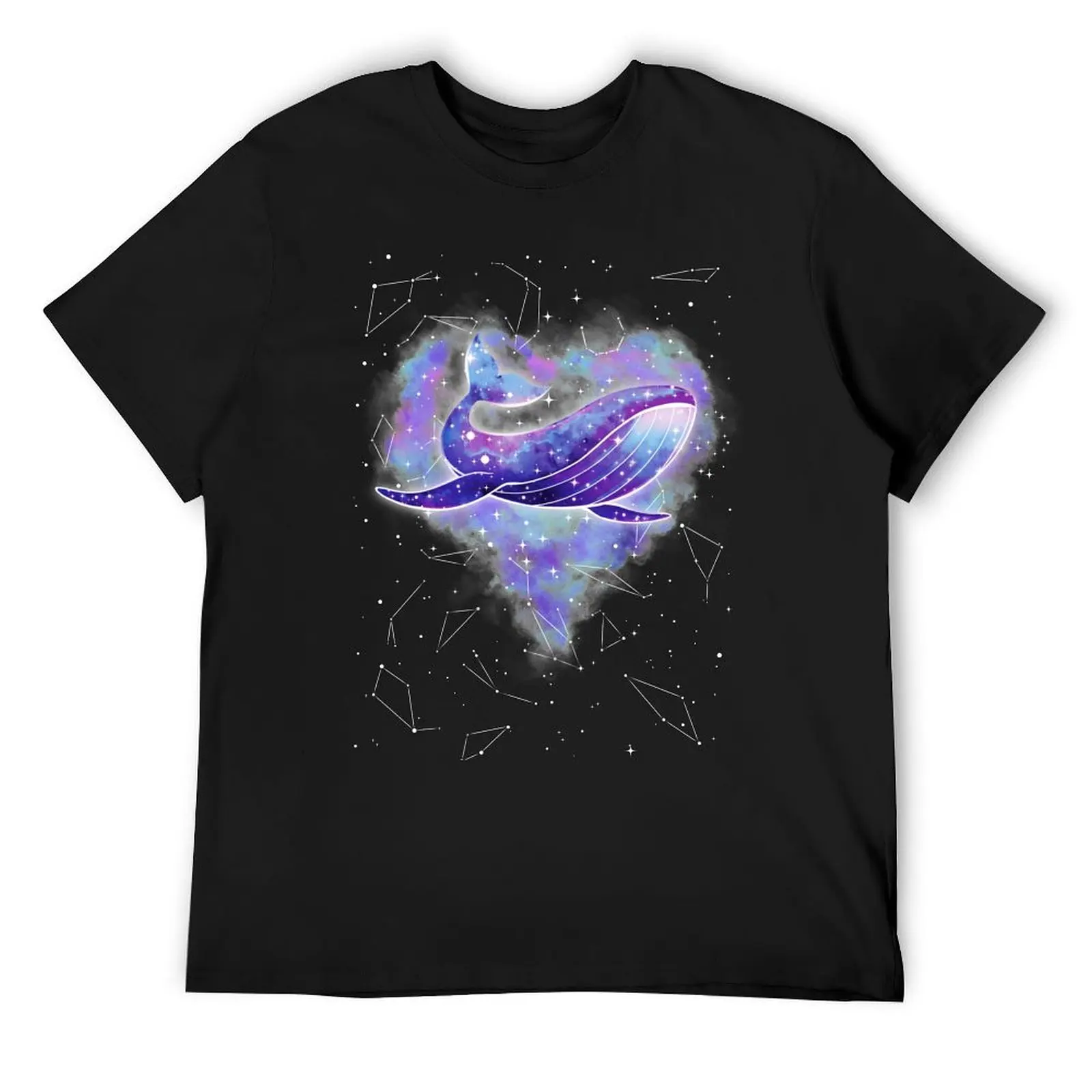 

Purple Galaxy Space Whale Heart T-Shirt vintage graphic tee plain kawaii clothes plain t shirts men