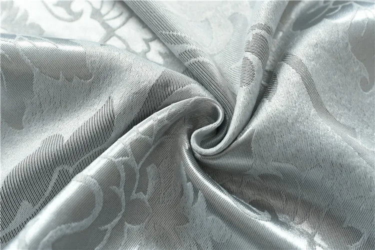 

1PC Single Silver Gray Large Jacquard Fabric Classic European Pattern Curtain Fabric