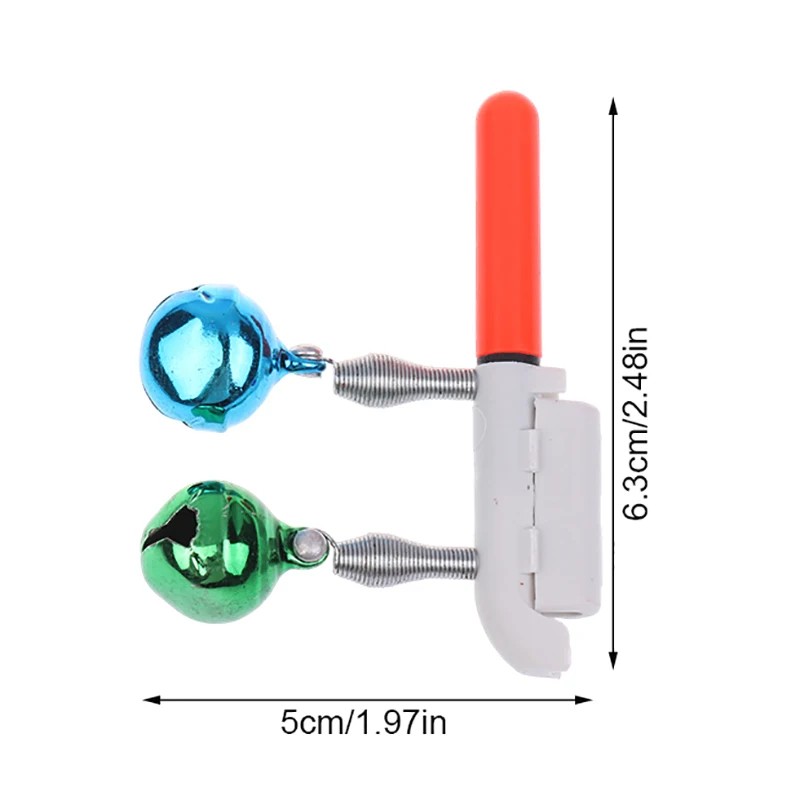 الصيد لدغة الإنذارات الصيد رود مزدوجة جرس قضيب المشبك تلميح التعريفي مصباح مشرق ليلة فلاش LED دون بطارية معالجة فلاش LED #6