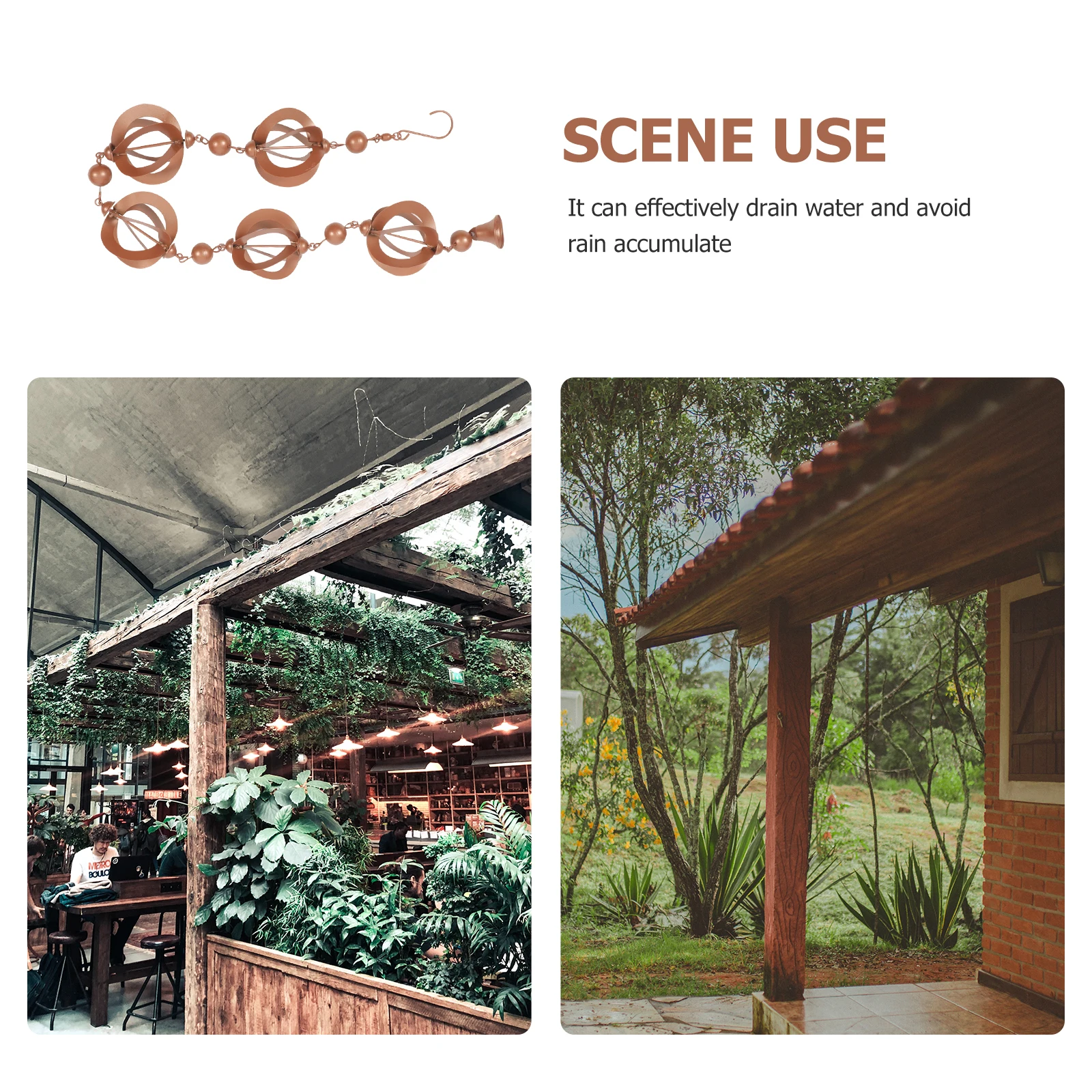 

Creative Petal Windchime Rain Chain For Gutter Downspout Decorative Metal Art Rainchain With Anchor Stakes Durable Iron