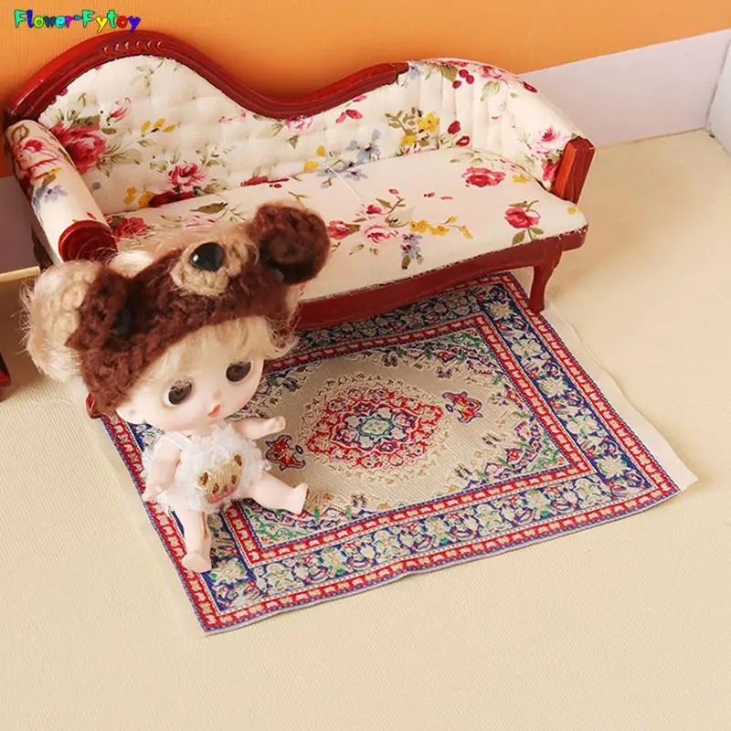 

1:12 Dollhouse Miniature Turkish Carpet Floor Mat Floor Rug Cover Model Bedroom Bathroom Living Room Decor Toy